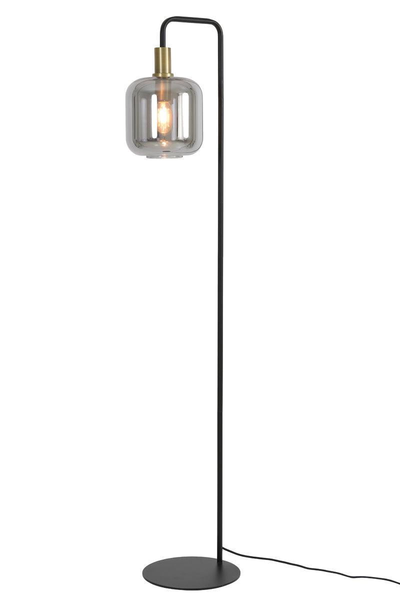 Lekar Antique Bronze & Smoked Glass Floor Lamp