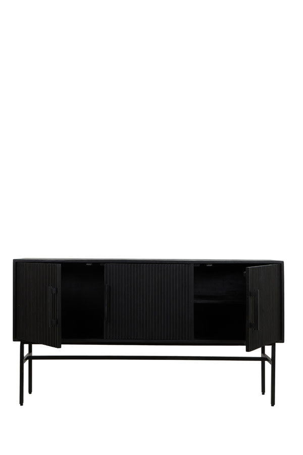 Abage Black Wood Storage Cabinet 80cm
