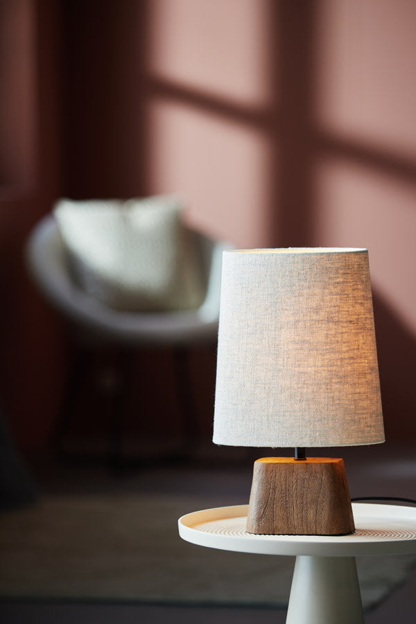 Kardan Matt Brown Wood Small Table Lamp Base 19cm