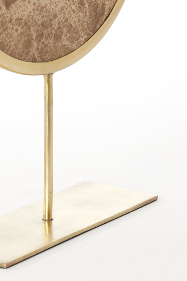 Moreno Brown Marble & Antique Bronze Ornament on Stand 51.5cm