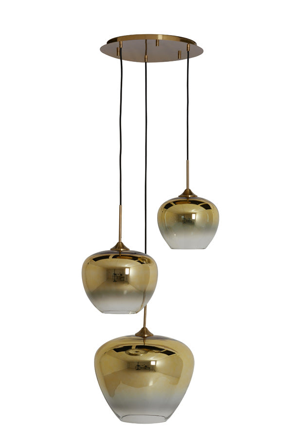 Mayson Gold & Clear Glass 3 Light Pendant Light