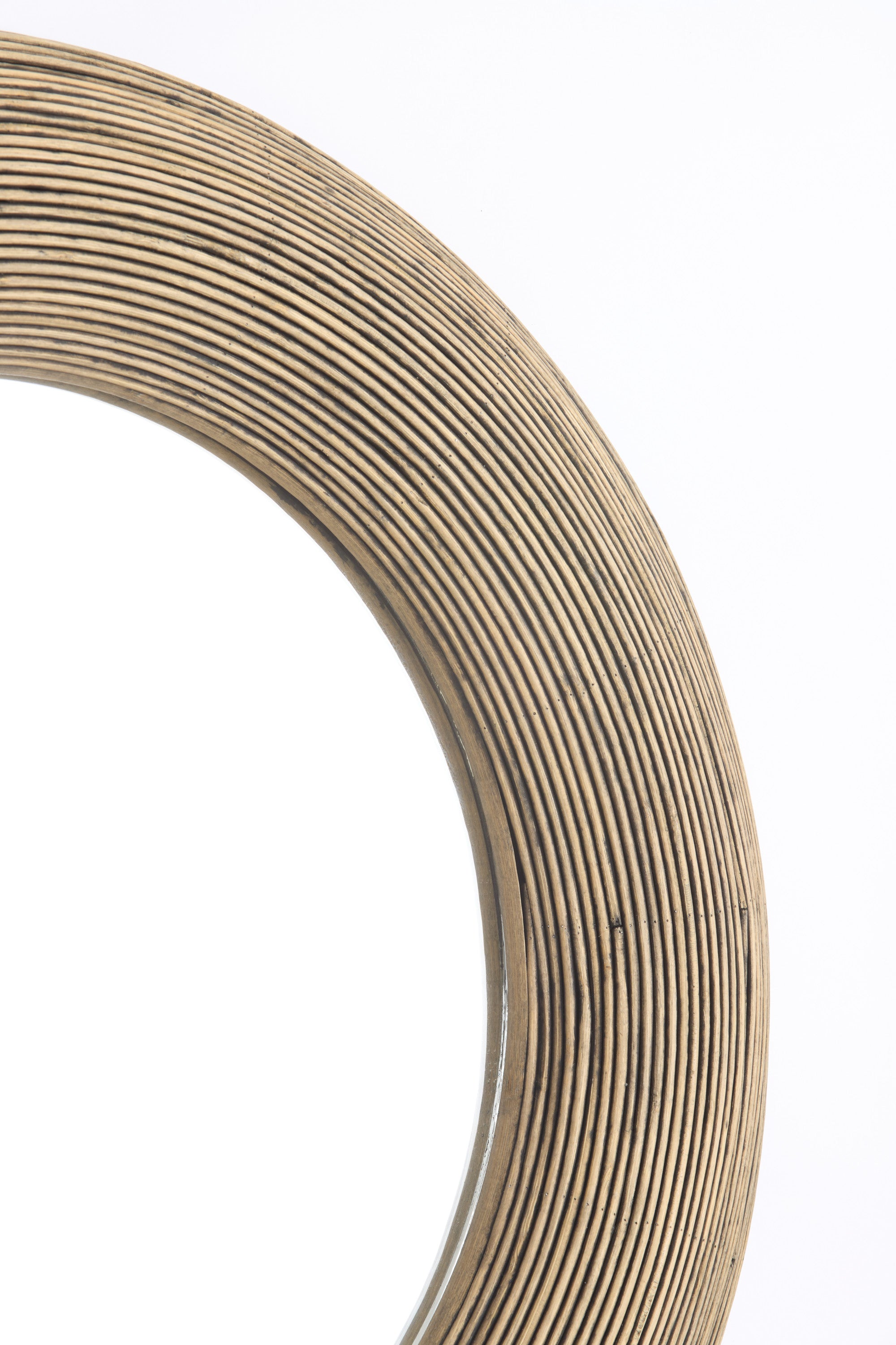 Piedre Brown Rattan Round Wall Mirror 71cm