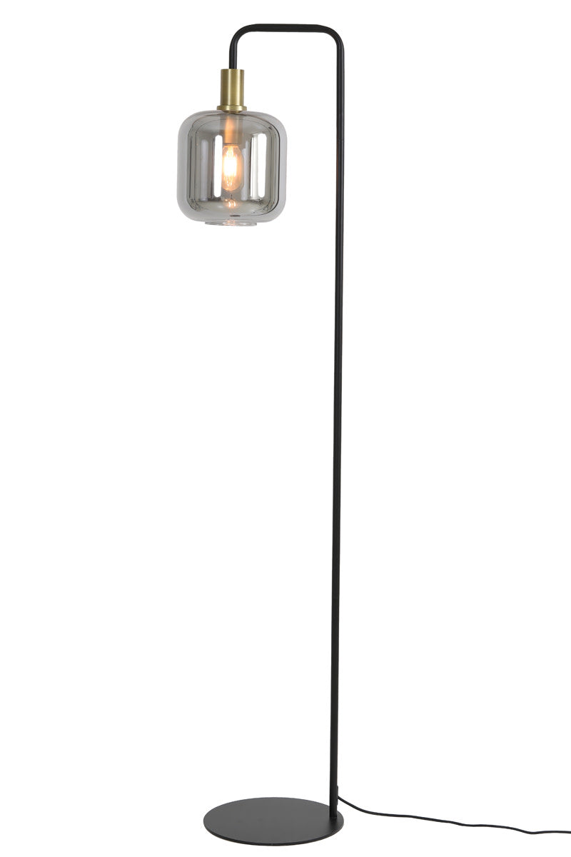 Lekar Antique Bronze & Smoked Glass Floor Lamp