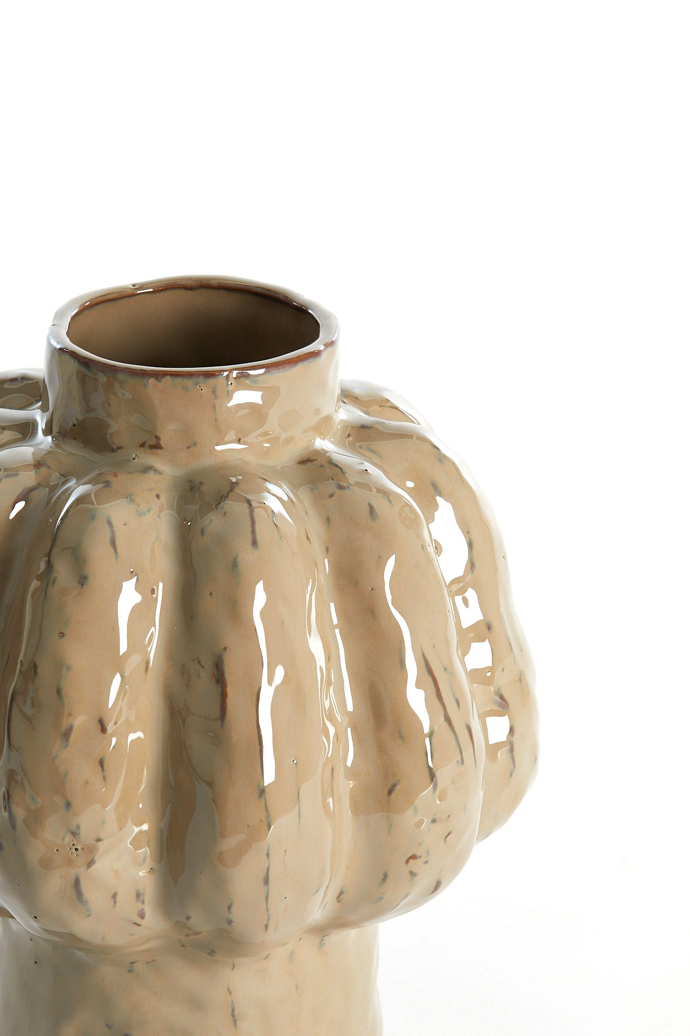 Aliveri Taupe Ceramic Vase 25cm