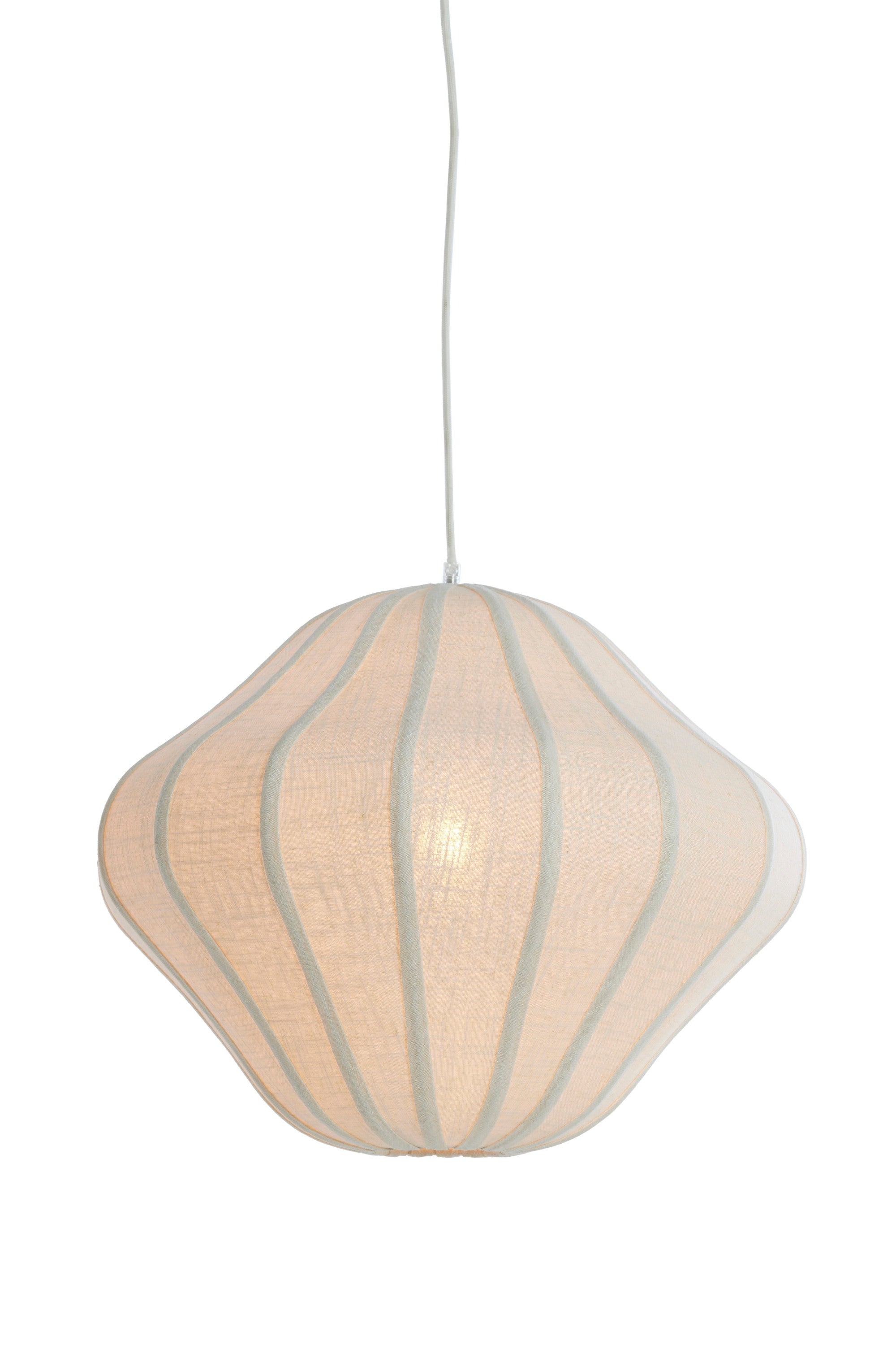 Sukau Cream Linen Pendant Light 50cm