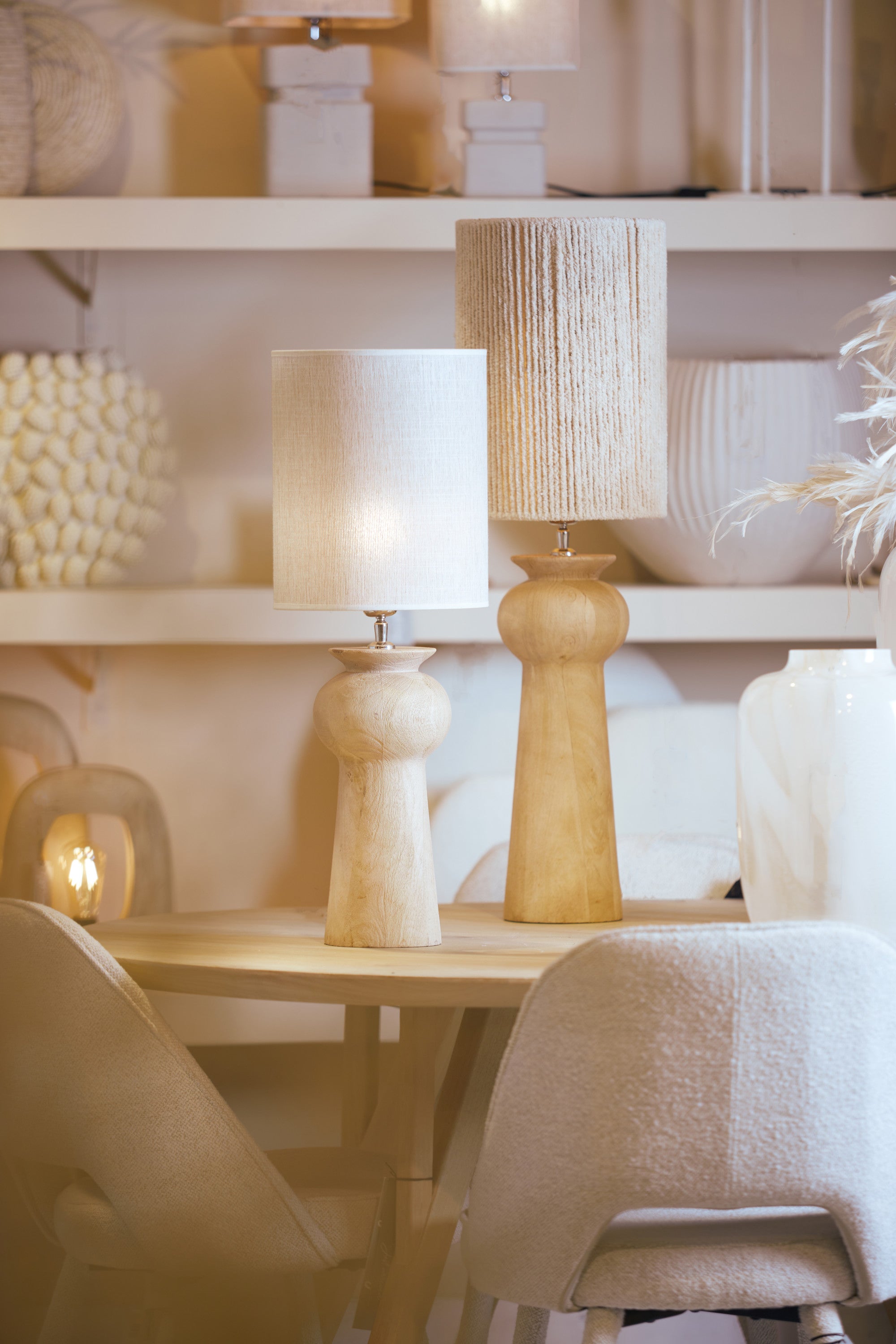 Baglio Matt Natural Wood Table Lamp Base 35cm