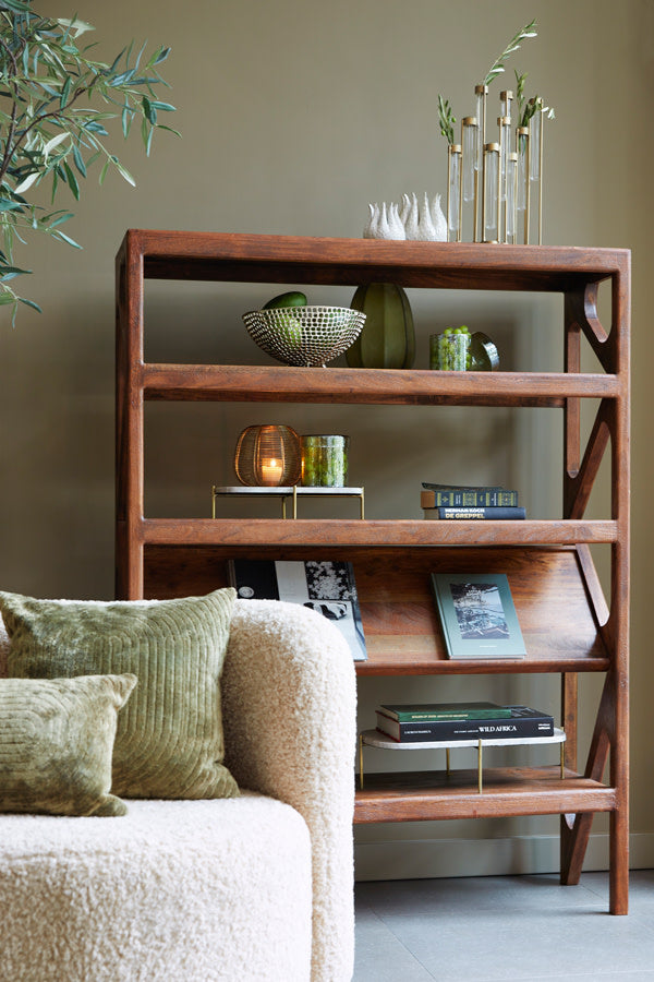 Yuki Dark Brown Acacia Wood Open Display Unit