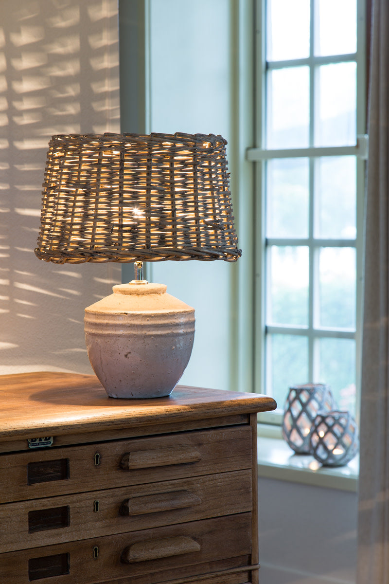 Toba Antique White Ceramic Table Lamp Base 35cm