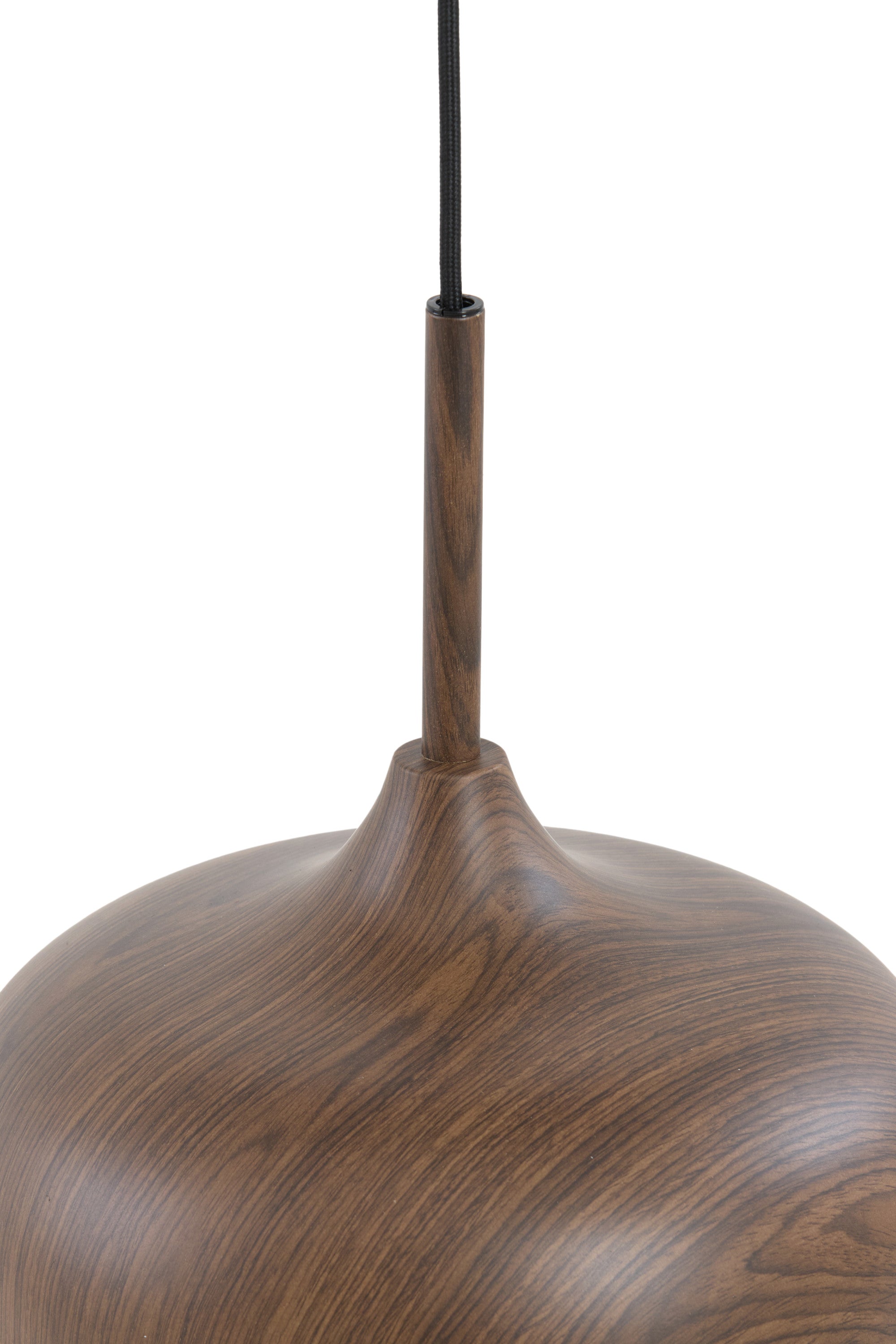 Dania Dark Brown Wood Effect & Cream Rope Pendant Light 16cm