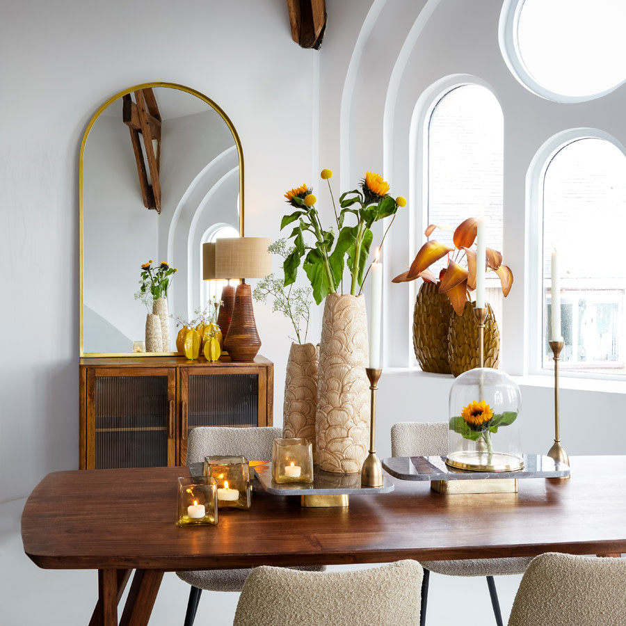 Quenza Brown Acacia Wood Rectangular Dining Table 220cm