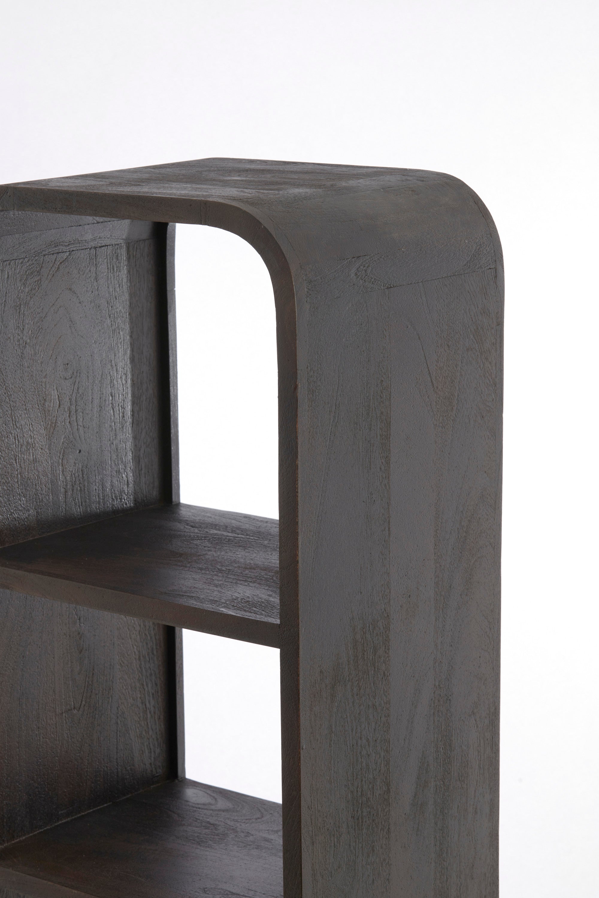 Dane Matt Dark Russet Wood Narrow Open Display Unit 200cm