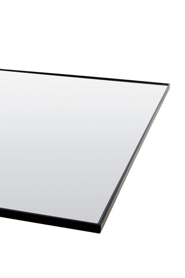 Zeneta Clear Glass & Black Rectangular Full Length Leaner Mirror 180cm