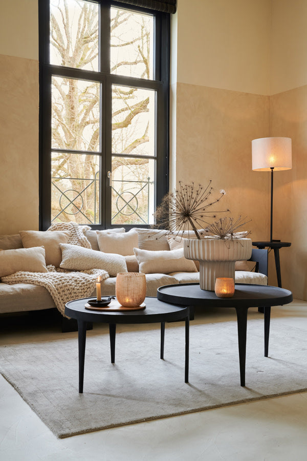 Tobias Set of 2 Black Metal Round Coffee Tables