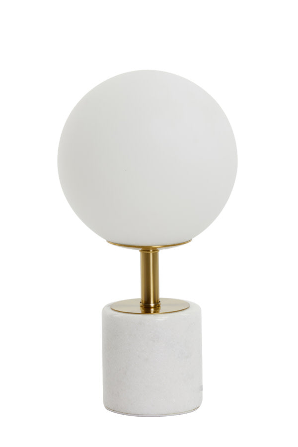 Medina Antique Bronze & Matt White Glass Table Lamp