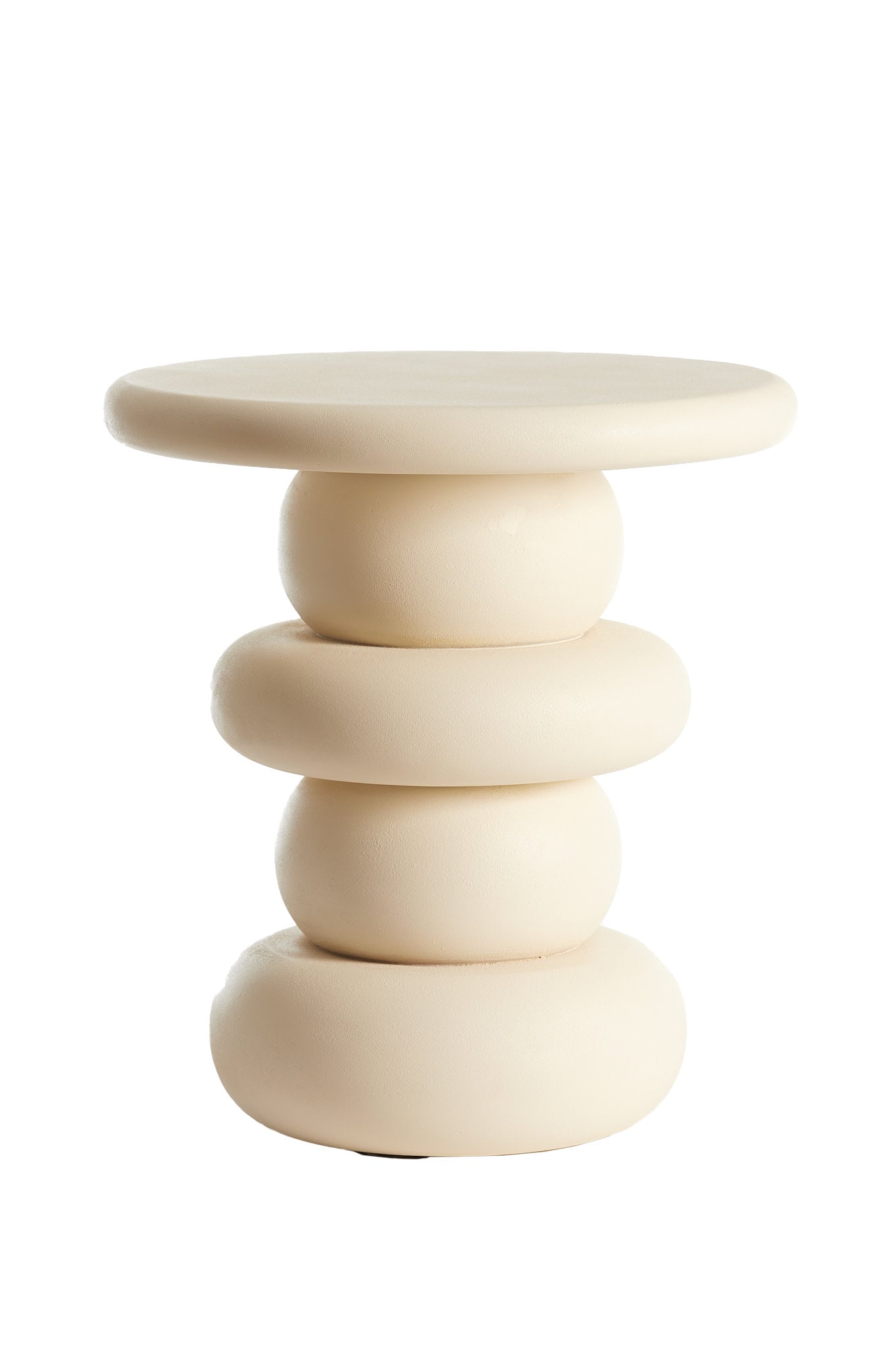 Azalas Cream Wood Round Side Table