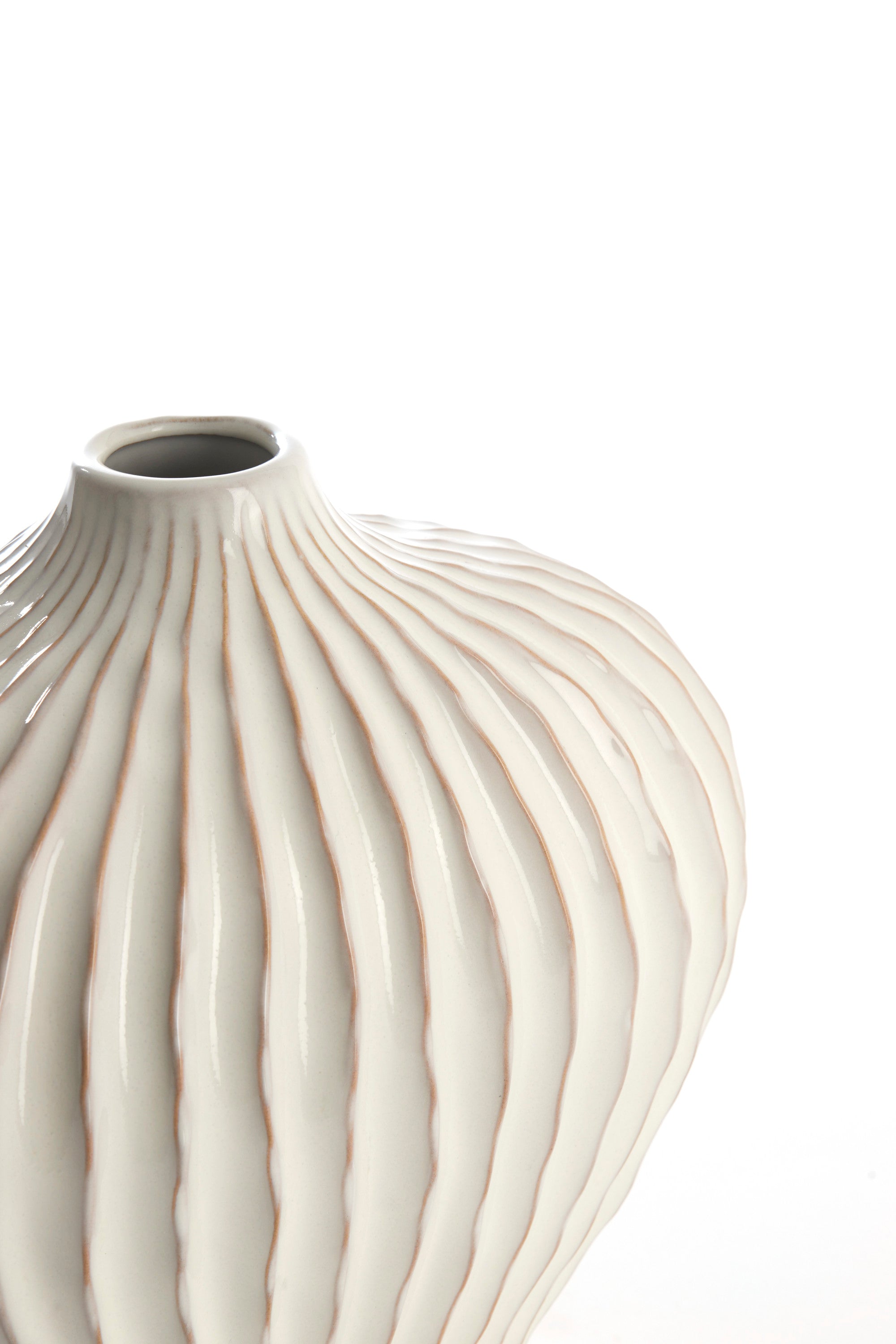 Lorito Cream Ceramic Vase 25cm