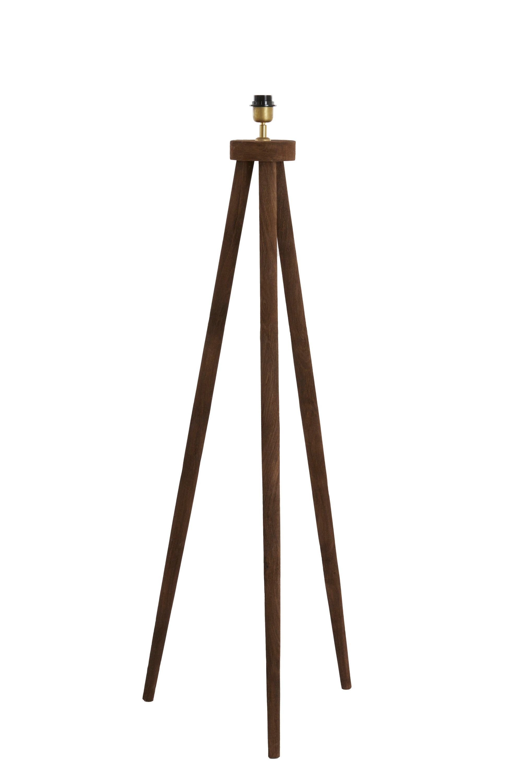 Ilias Matt Dark Brown Wood Tripod Floor Lamp