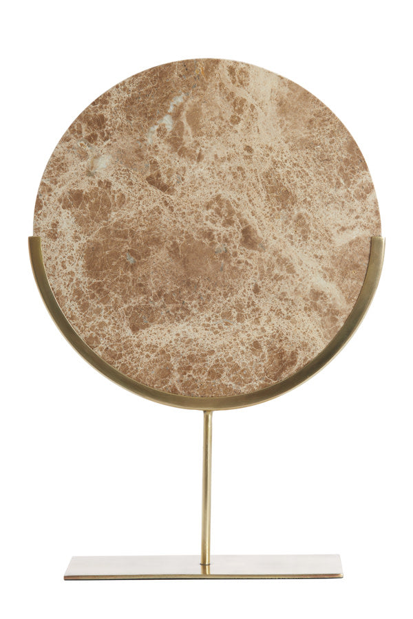 Moreno Brown Marble & Antique Bronze Ornament on Stand 51.5cm