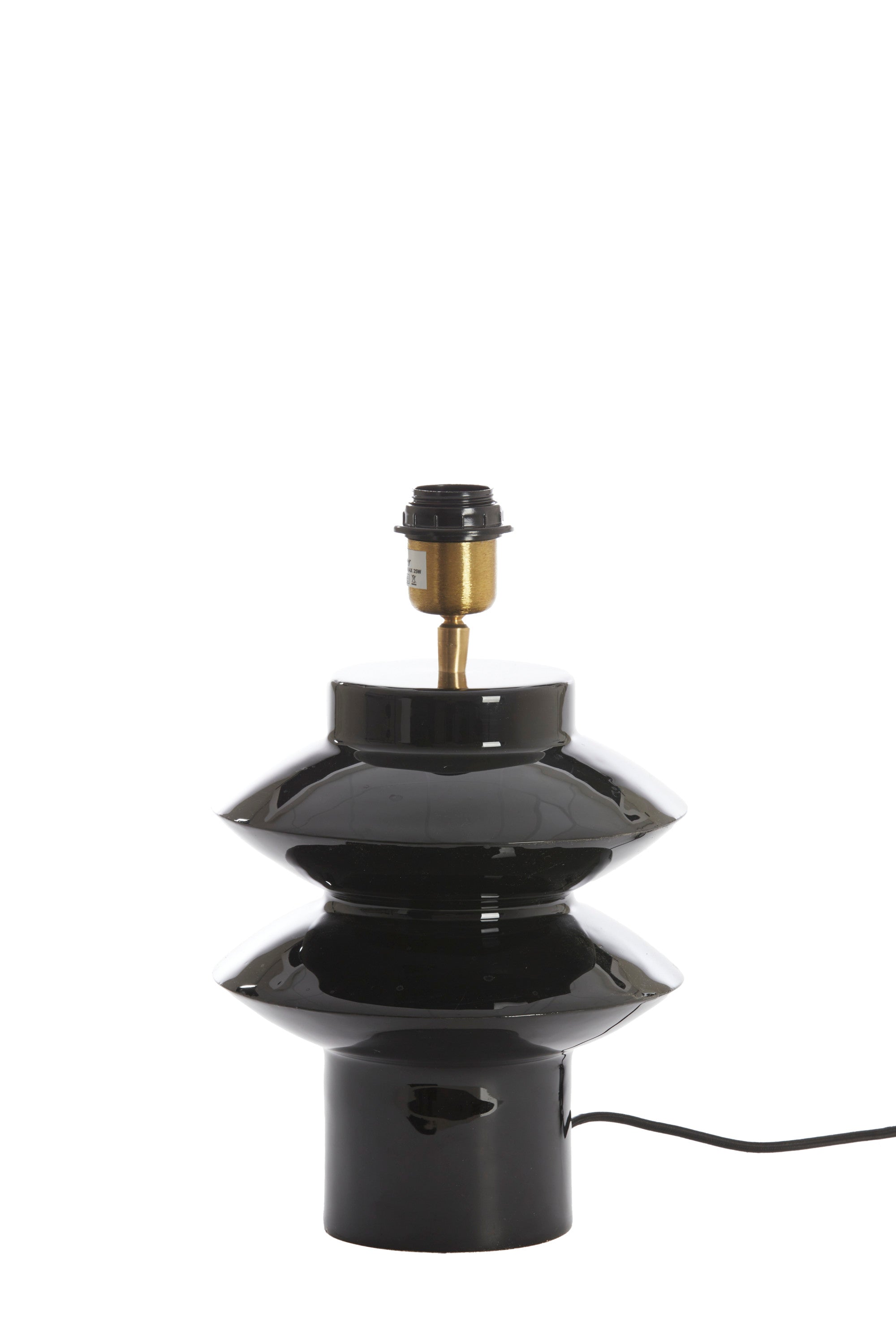 Petch Gloss Black Metal Table Lamp Base 26cm