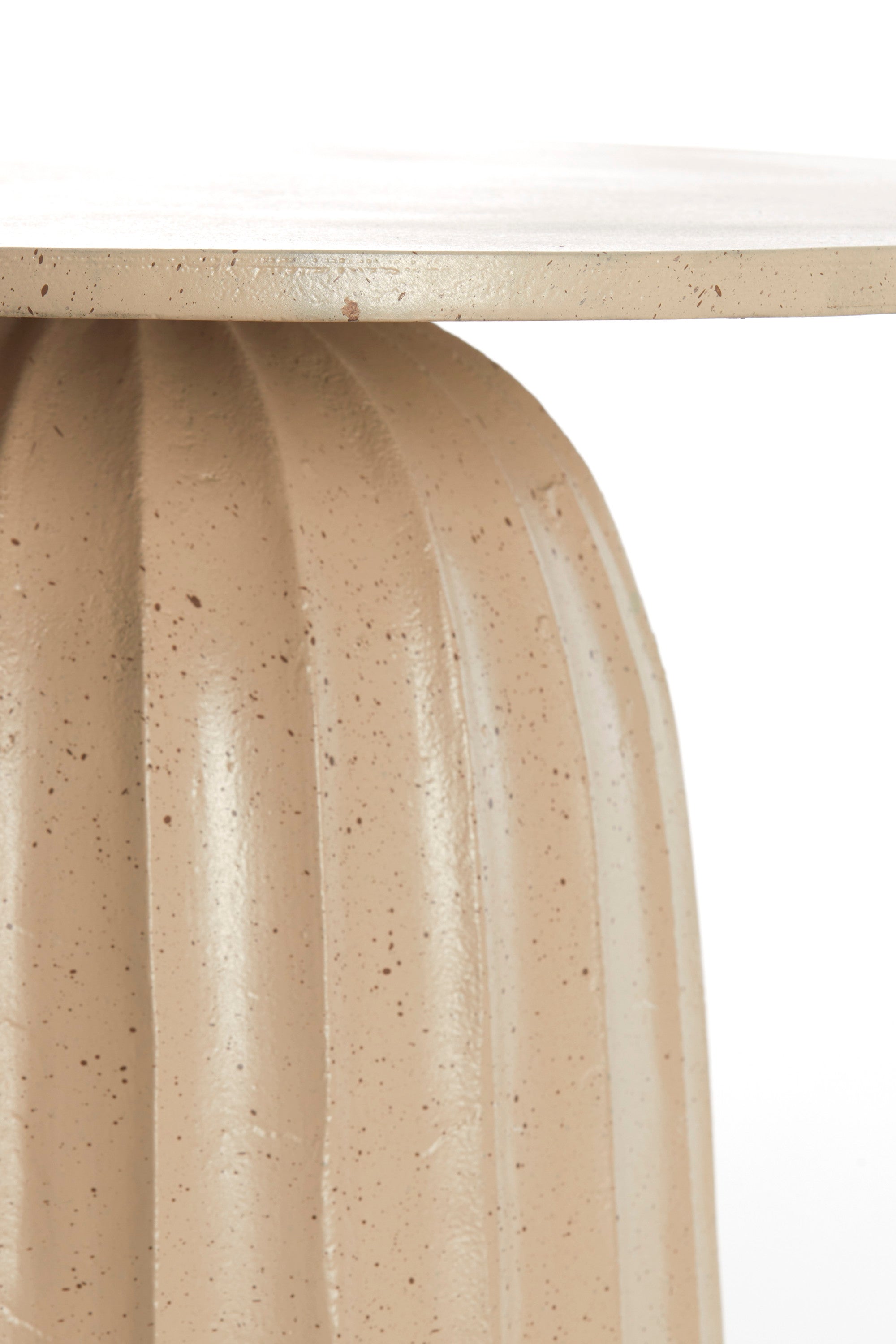 Veglia Matt Sand & Light Brown Spotted Metal Round Side Table 38cm