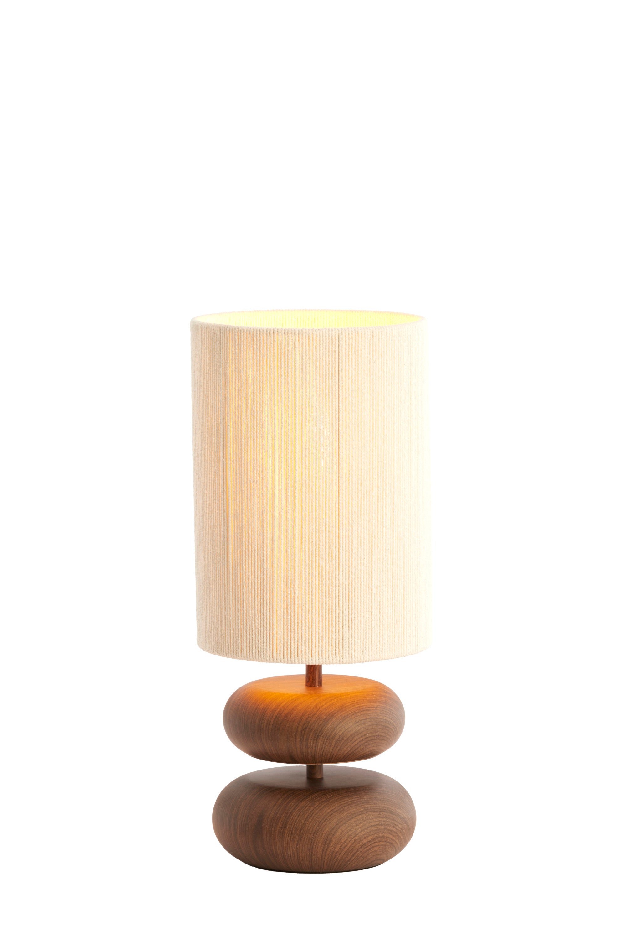 Danialo Dark Brown Wood Effect & Cream Rope Table Lamp 50.5cm