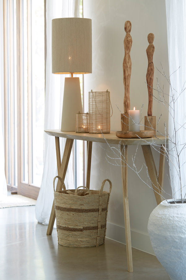 Yelos Matt Cream Metal Table Lamp Base 43cm