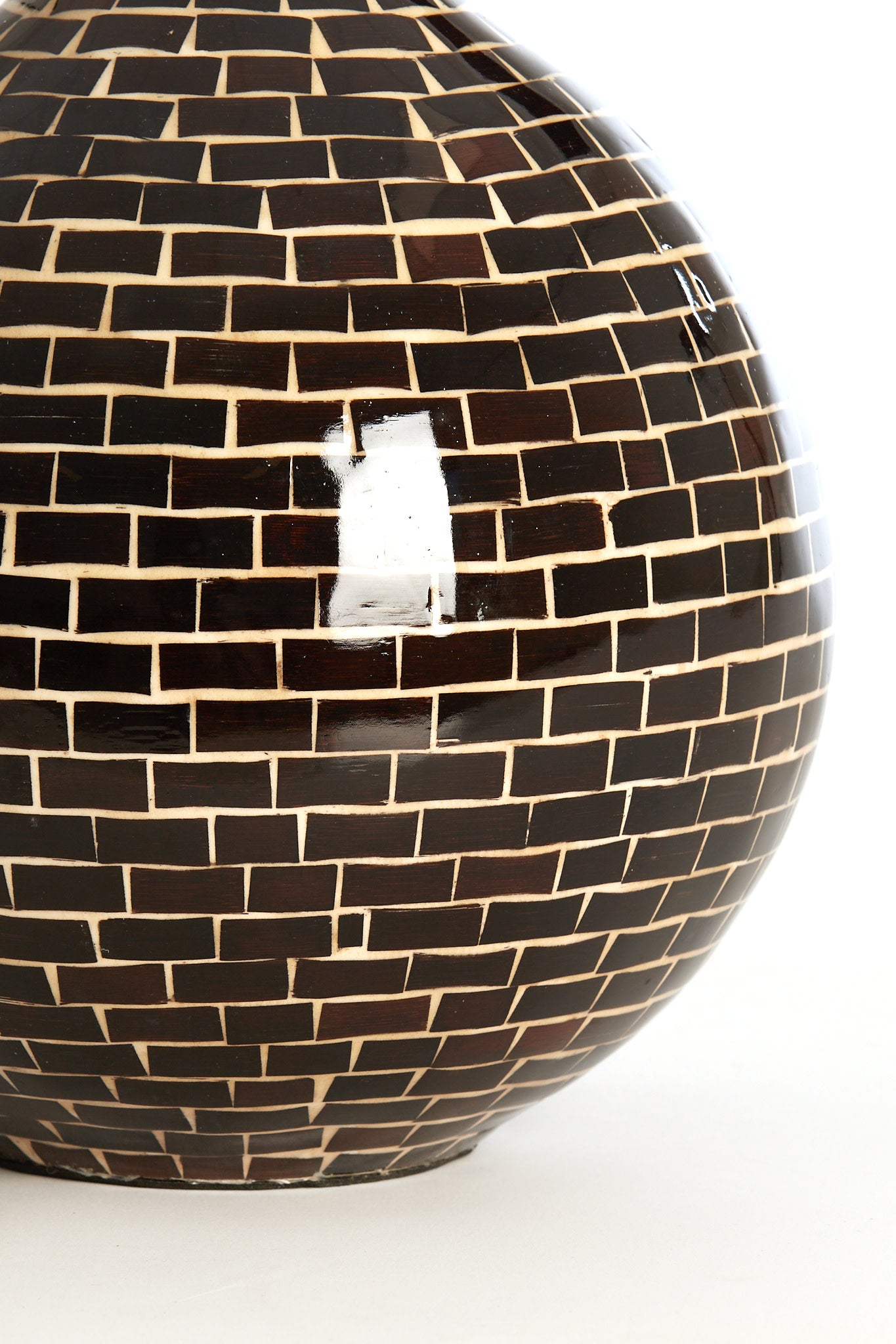 Elorza Dark Brown & Natural Bamboo Vase 25cm