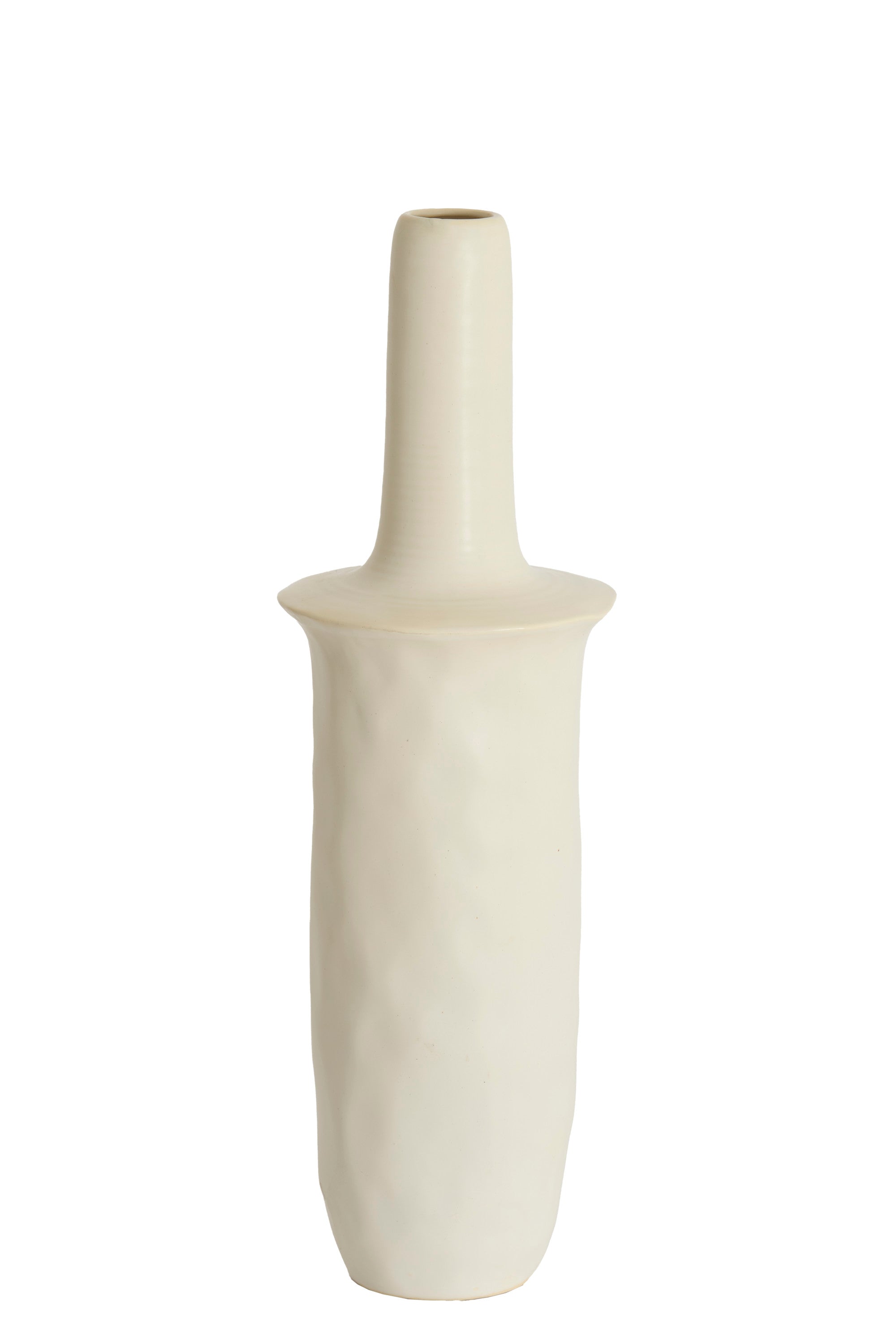Sennes Matt Cream Ceramic Vase 65.5cm