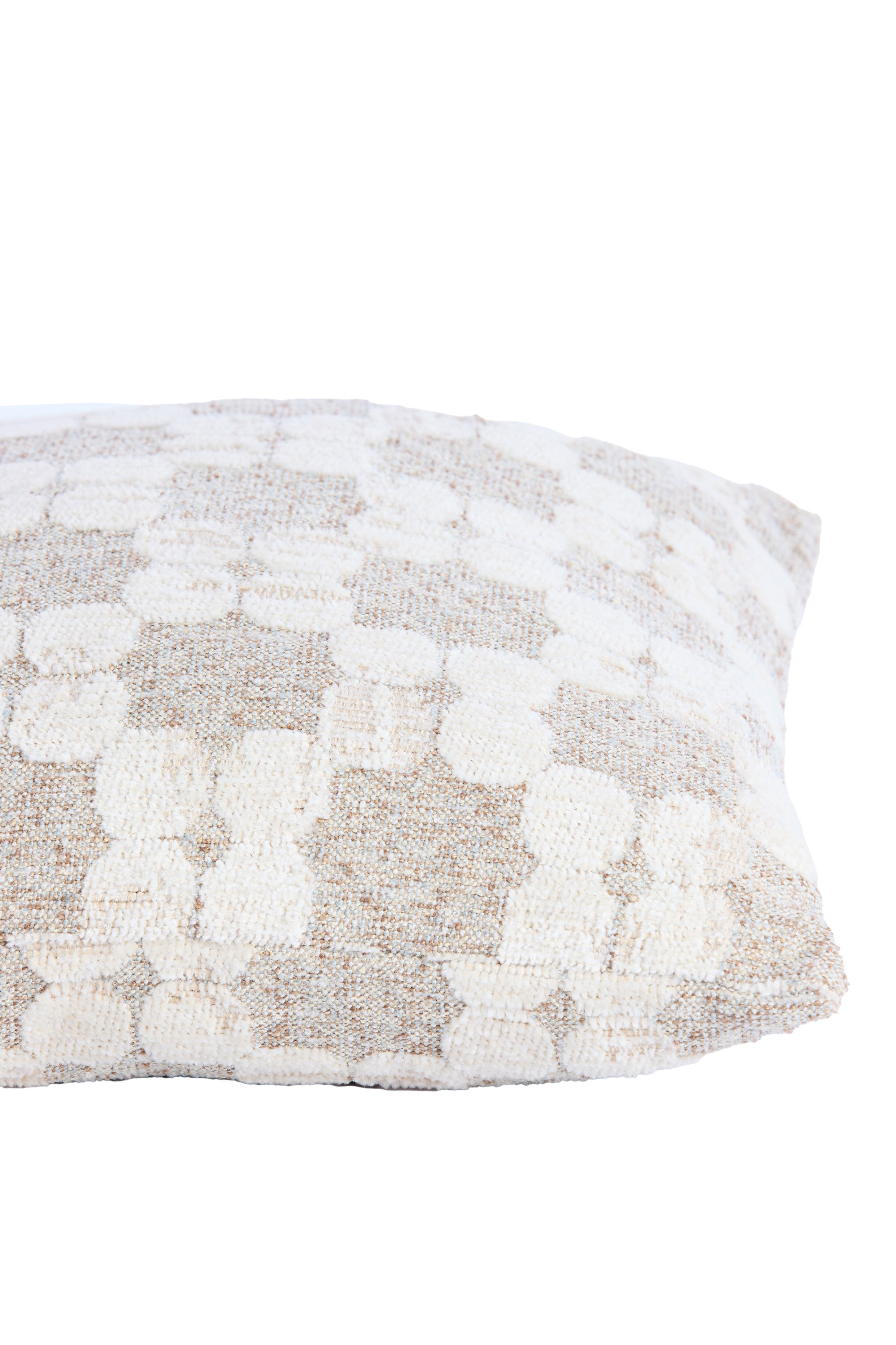 Pueblo Cream & Sand Geometric Feather Filled Square Cushion 45x45cm