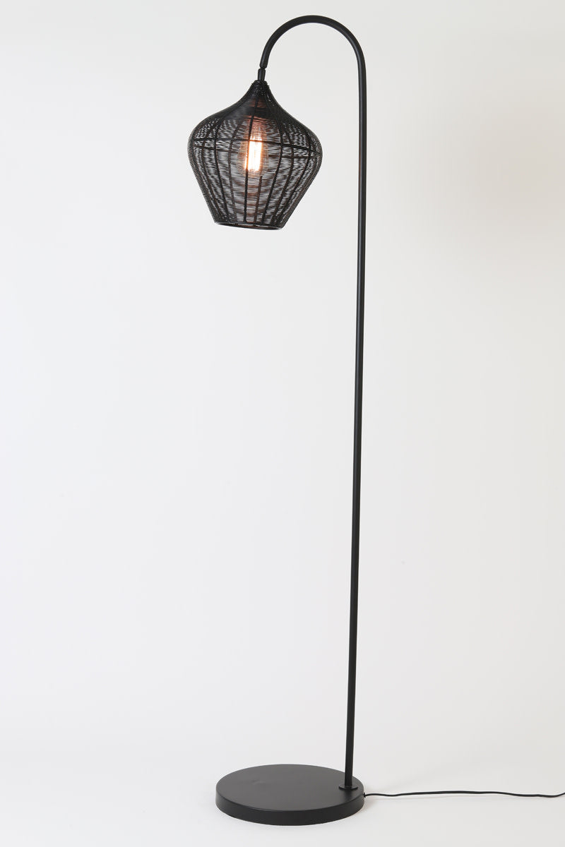 Alvaro Matt Black Metal Floor Lamp