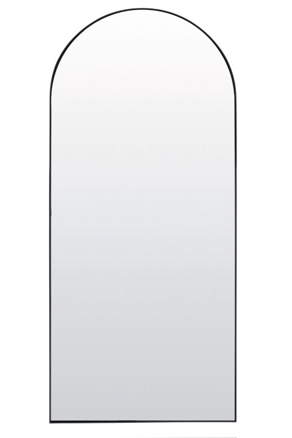 Zeneto Clear Glass & Black Rectangular Full Length Leaner Mirror