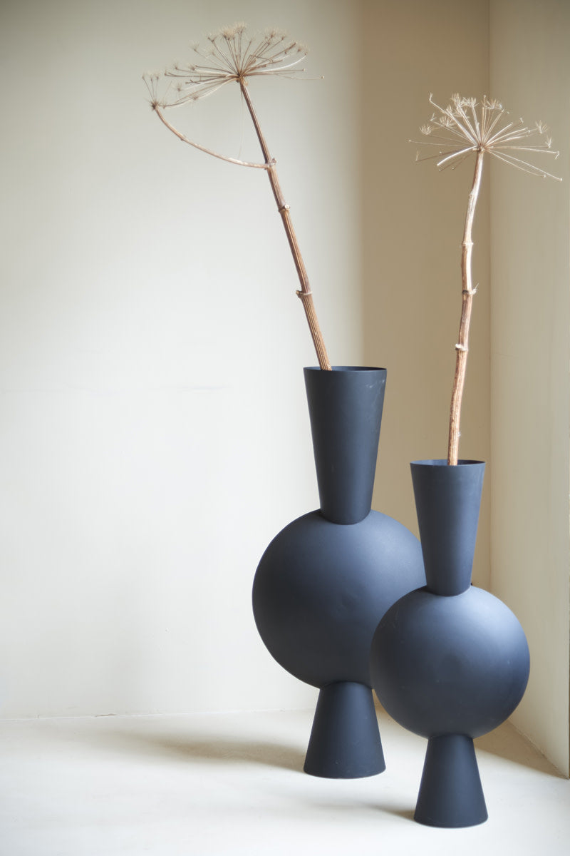 Kavandu Matt Black Metal Vase 81cm