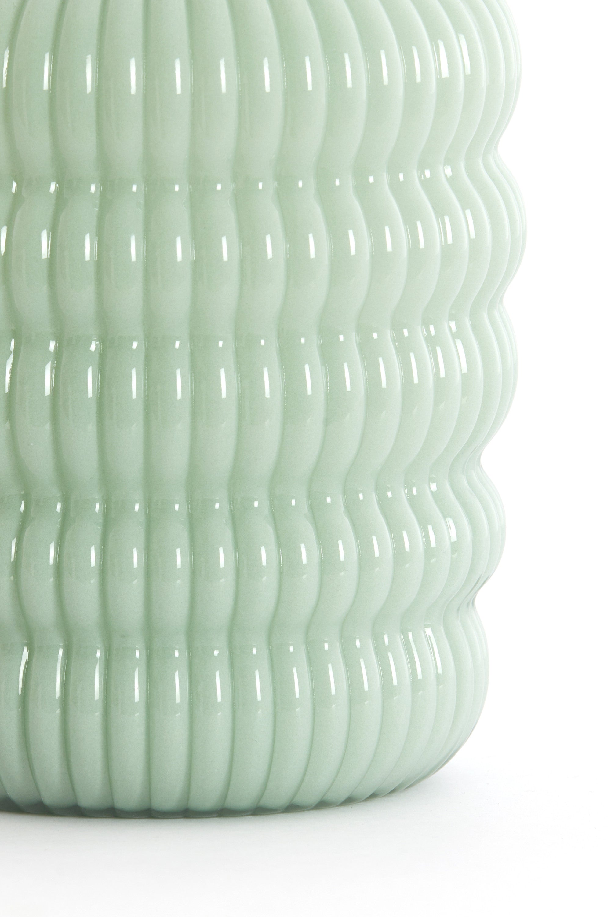 Lunette Mint Glass Vase