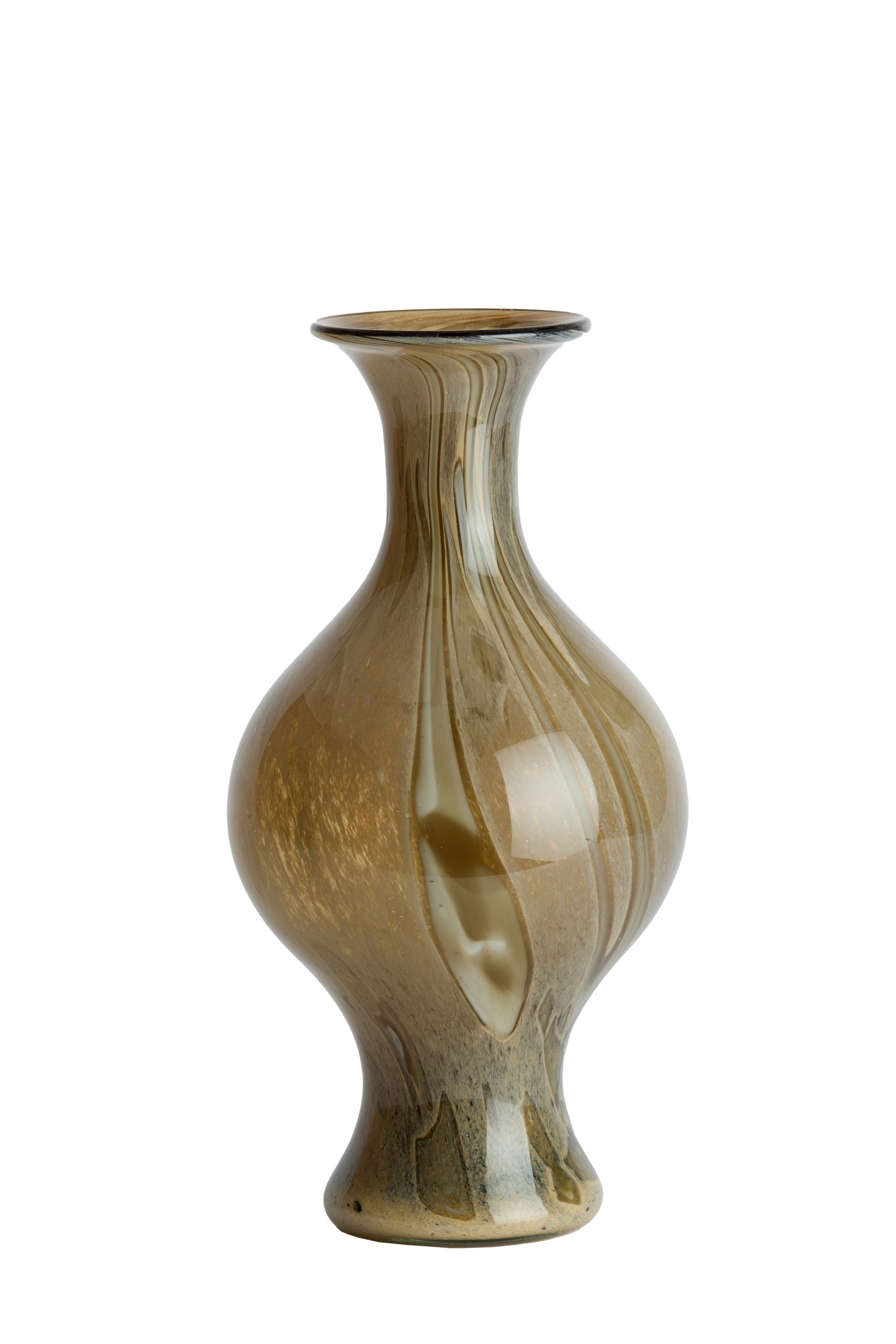 Jorven Taupe & Olive Green Glass Vase