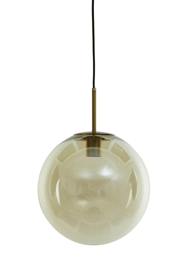 Medina Amber Glass & Gold Pendant Light 40cm