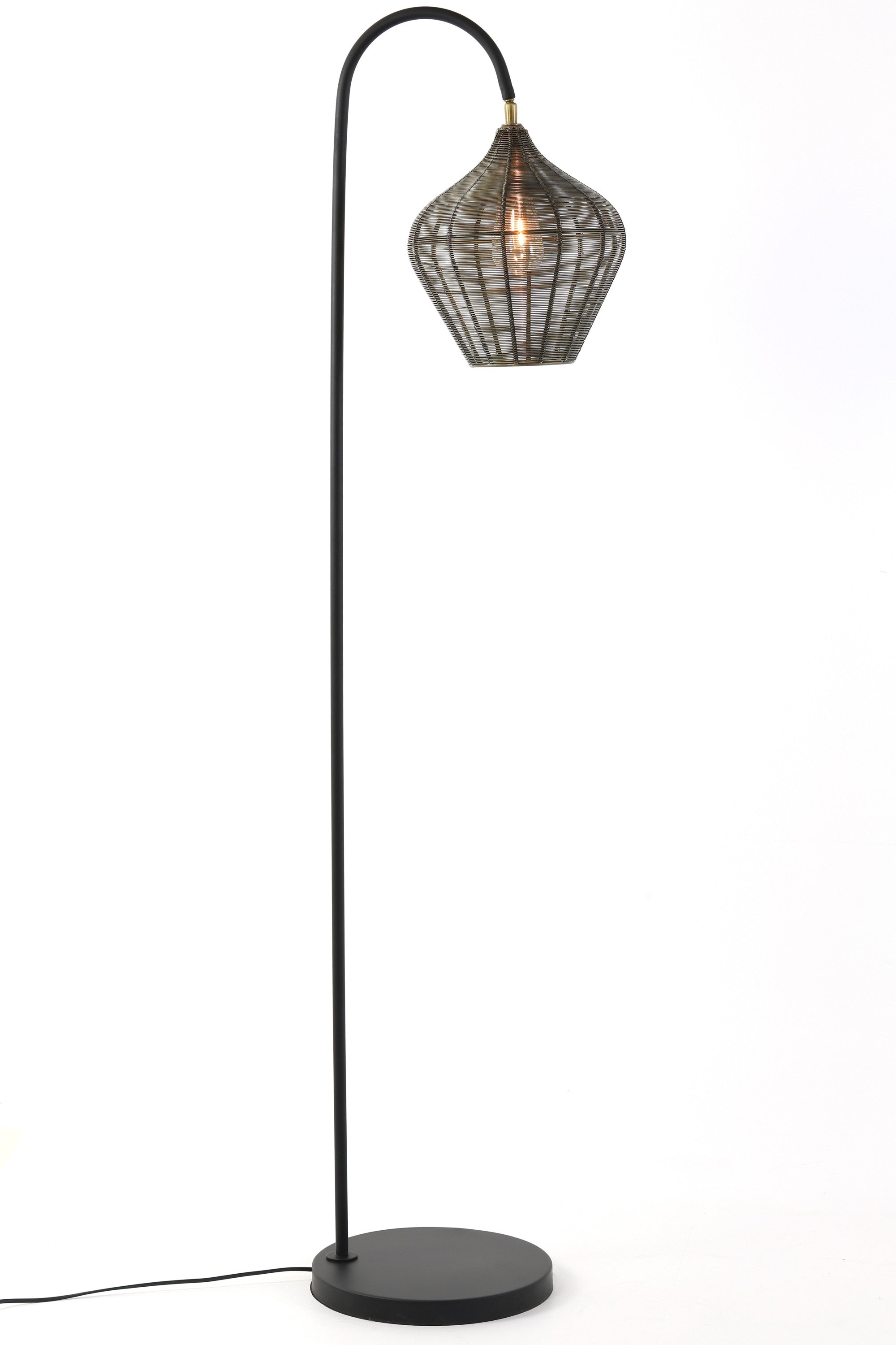 Alvaro Antique Bronze & Matt Black Metal Floor Lamp