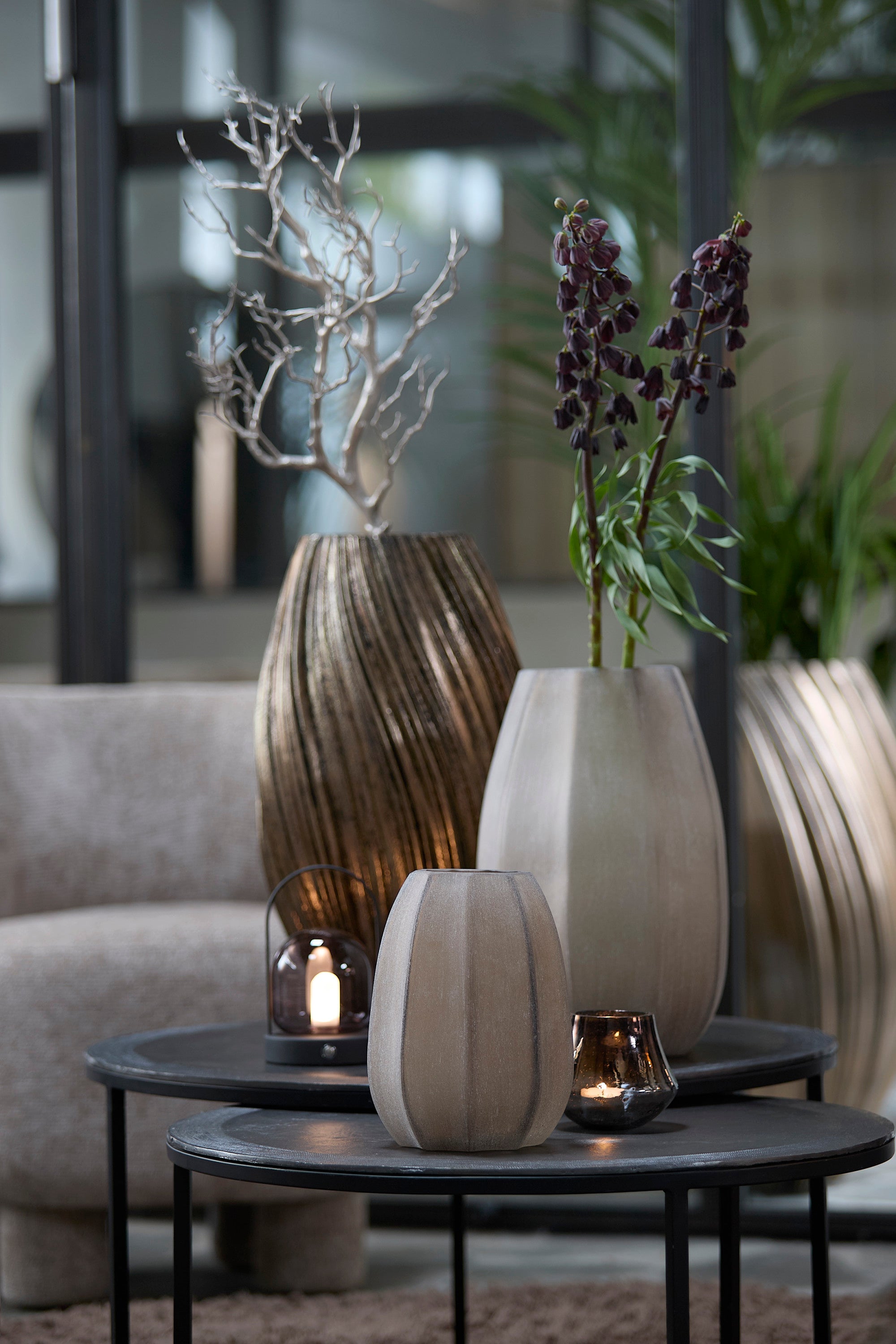 Bradley Light Brown Glass Vase 23.5cm