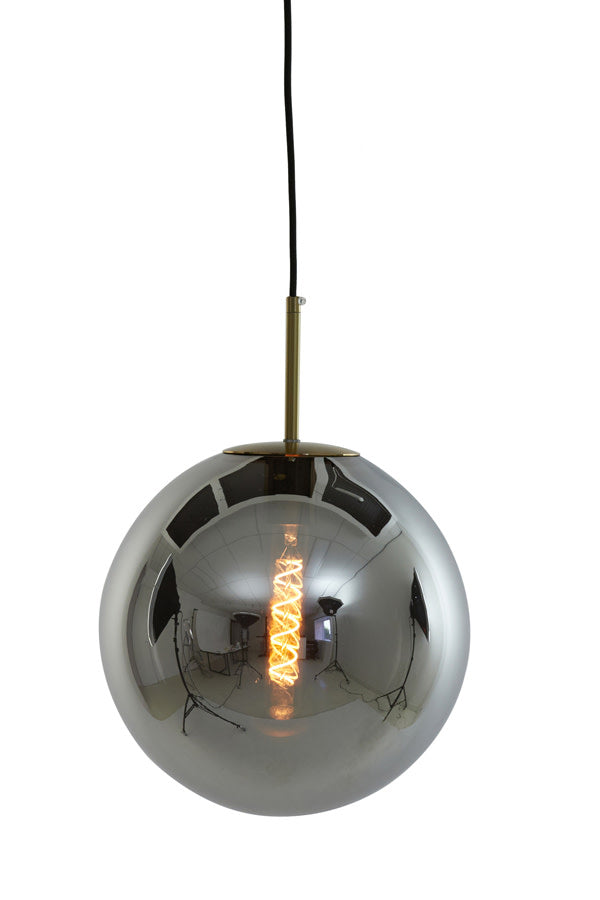 Medina Antique Bronze & Smoked Glass Pendant Light 40cm