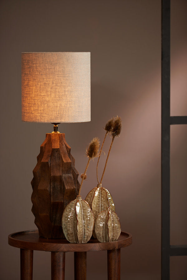 Takabe Chocolate Brown Wood Table Lamp Base 38cm
