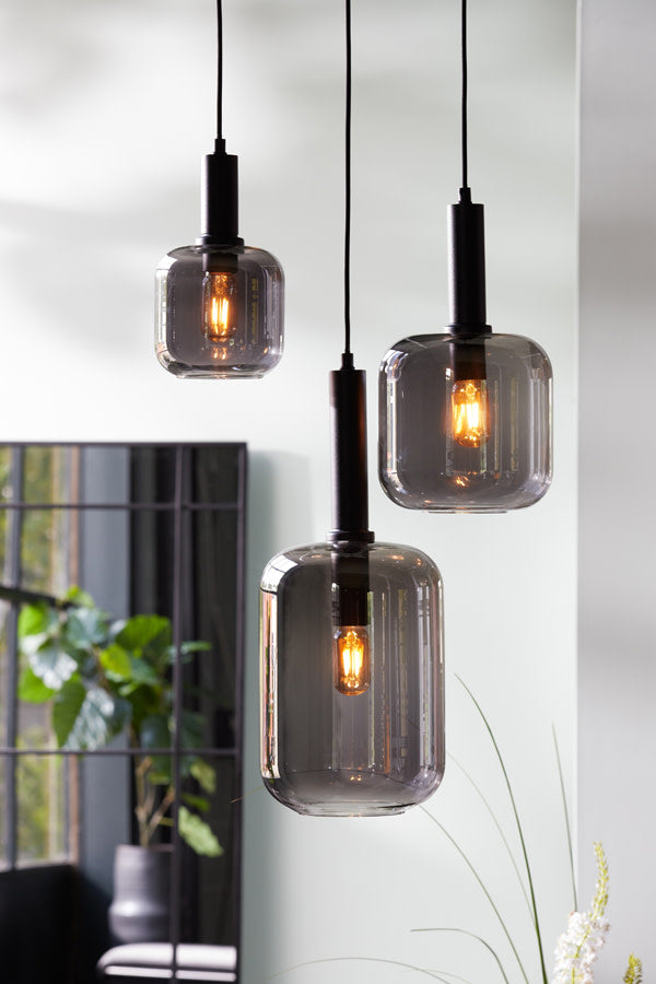 Lekar Black & Smoked Glass Pendant Light
