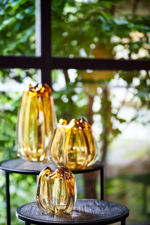 Murela Amber Glass Vase 22cm