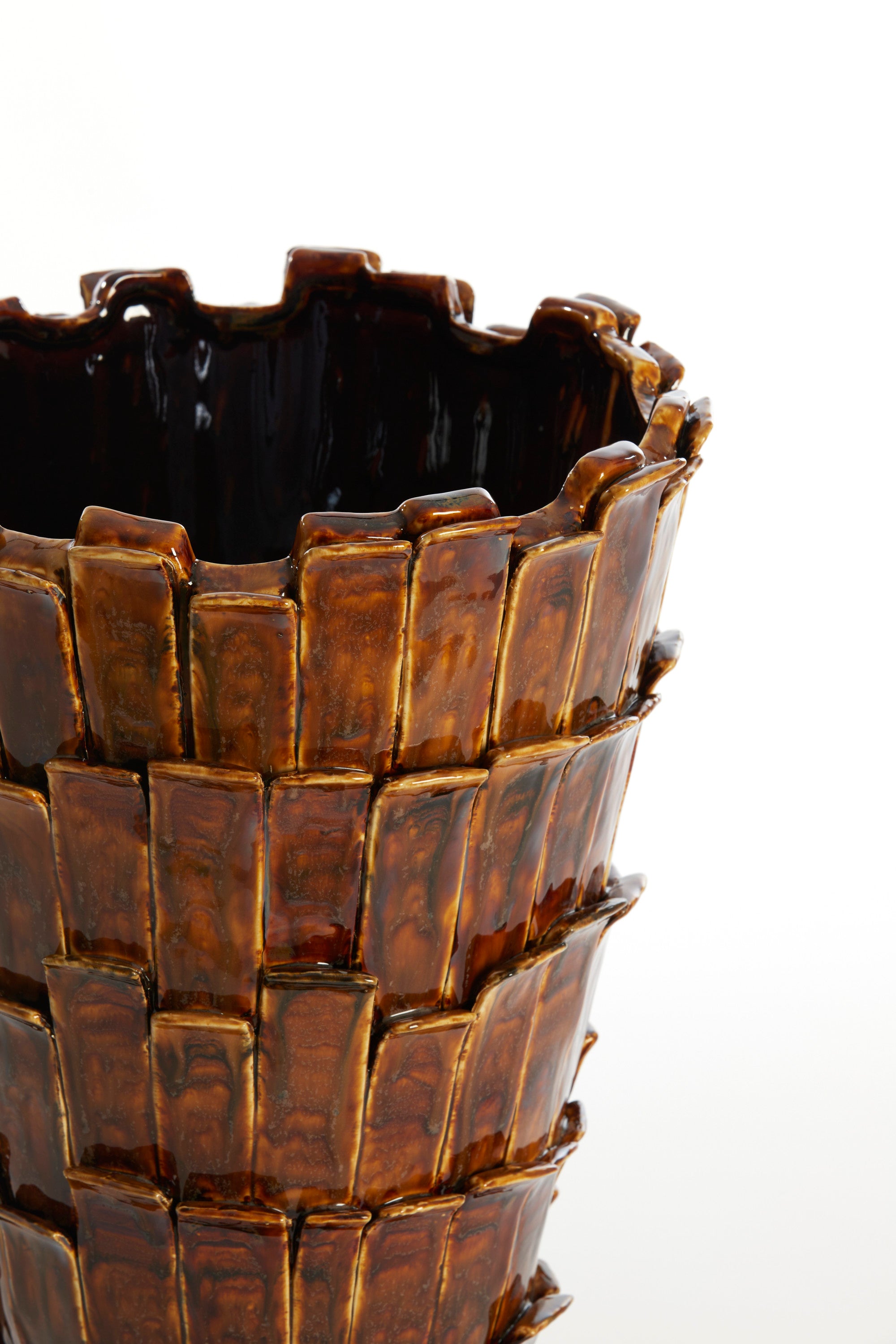 Banya Gloss Dark Brown Ceramic Vase 43cm