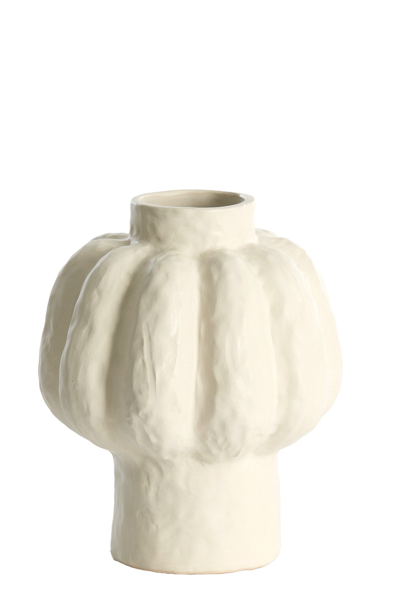 Aliveri Matt White Ceramic Vase 25cm