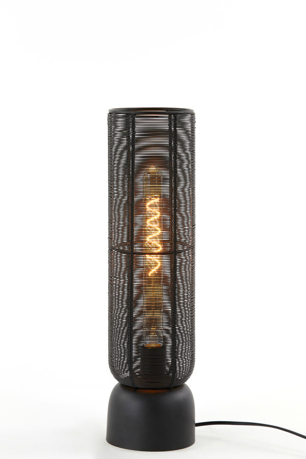 Lezuza Matt Black Metal Table Lamp 49.5cm