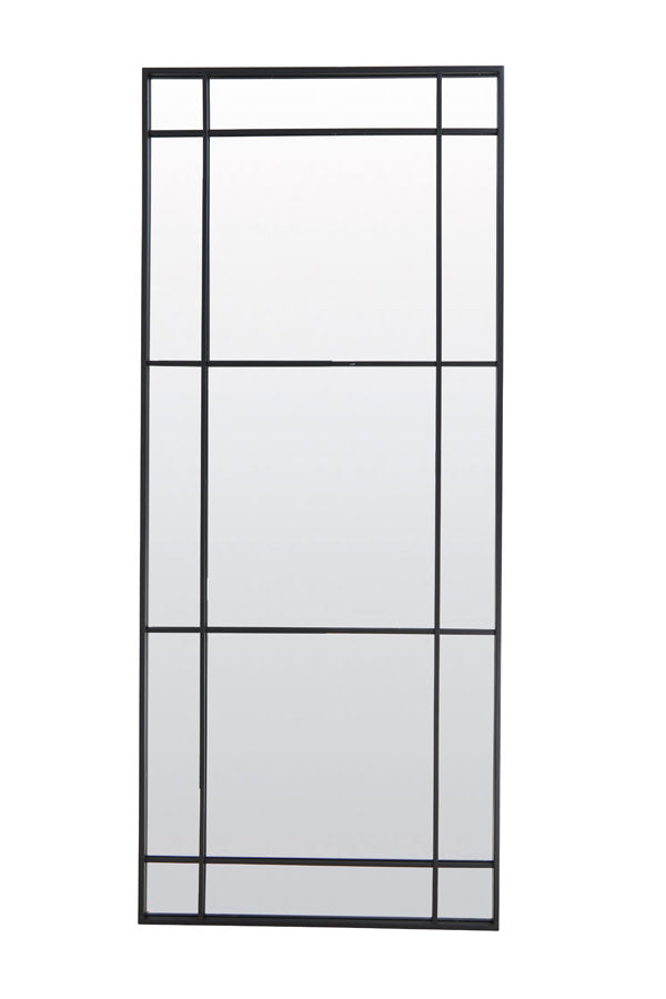 Rincon Clear Glass & Matt Black Rectangular Full Length Leaner Mirror