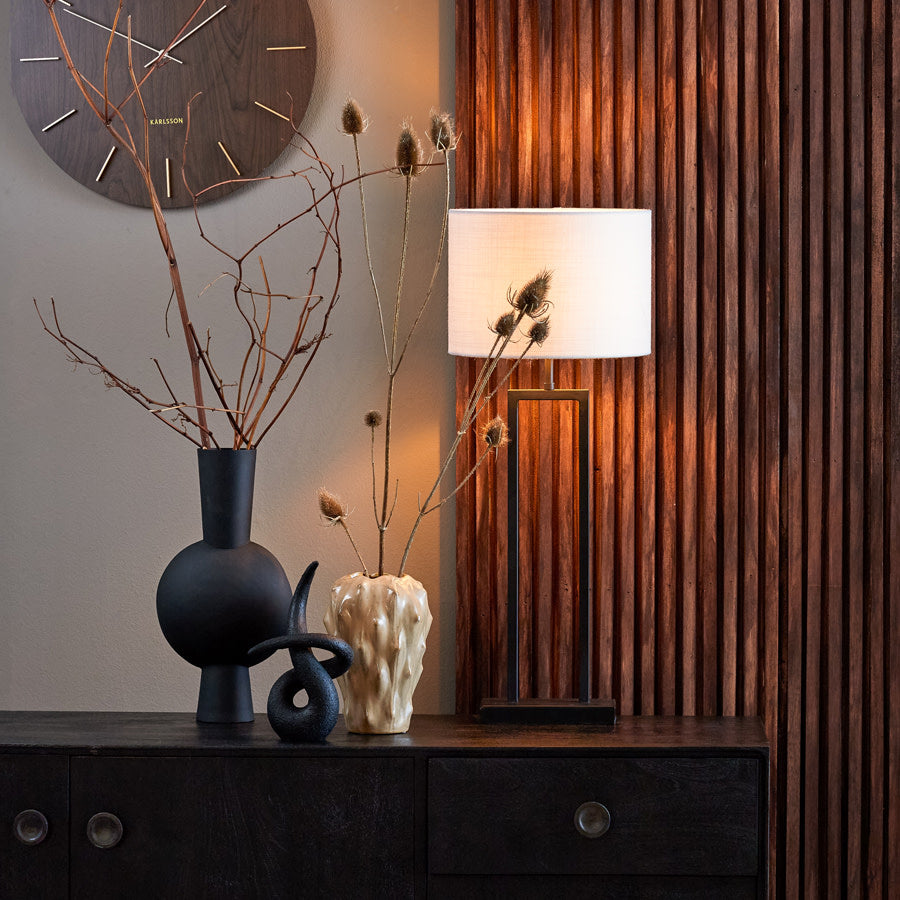 Shiva Matt Black Metal Table Lamp Base 55cm