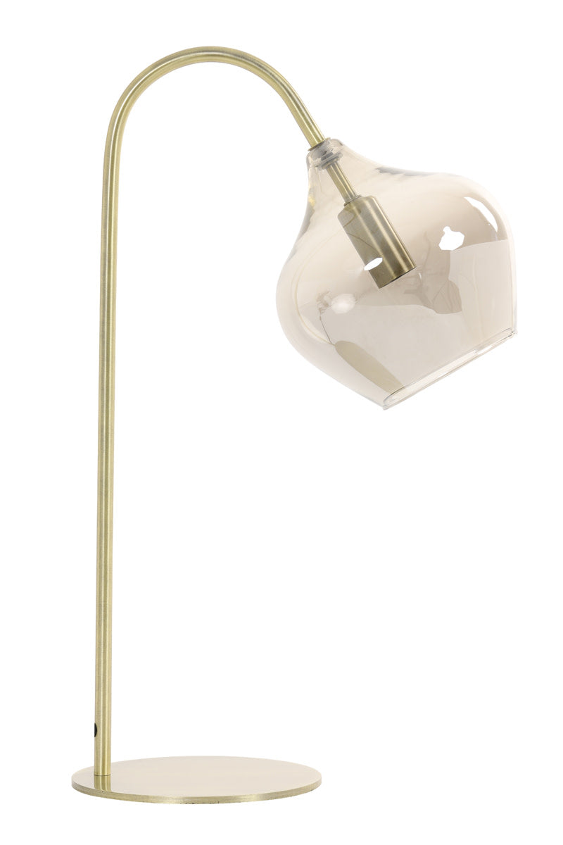Rakel Antique Bronze & Smoked Glass Table Lamp