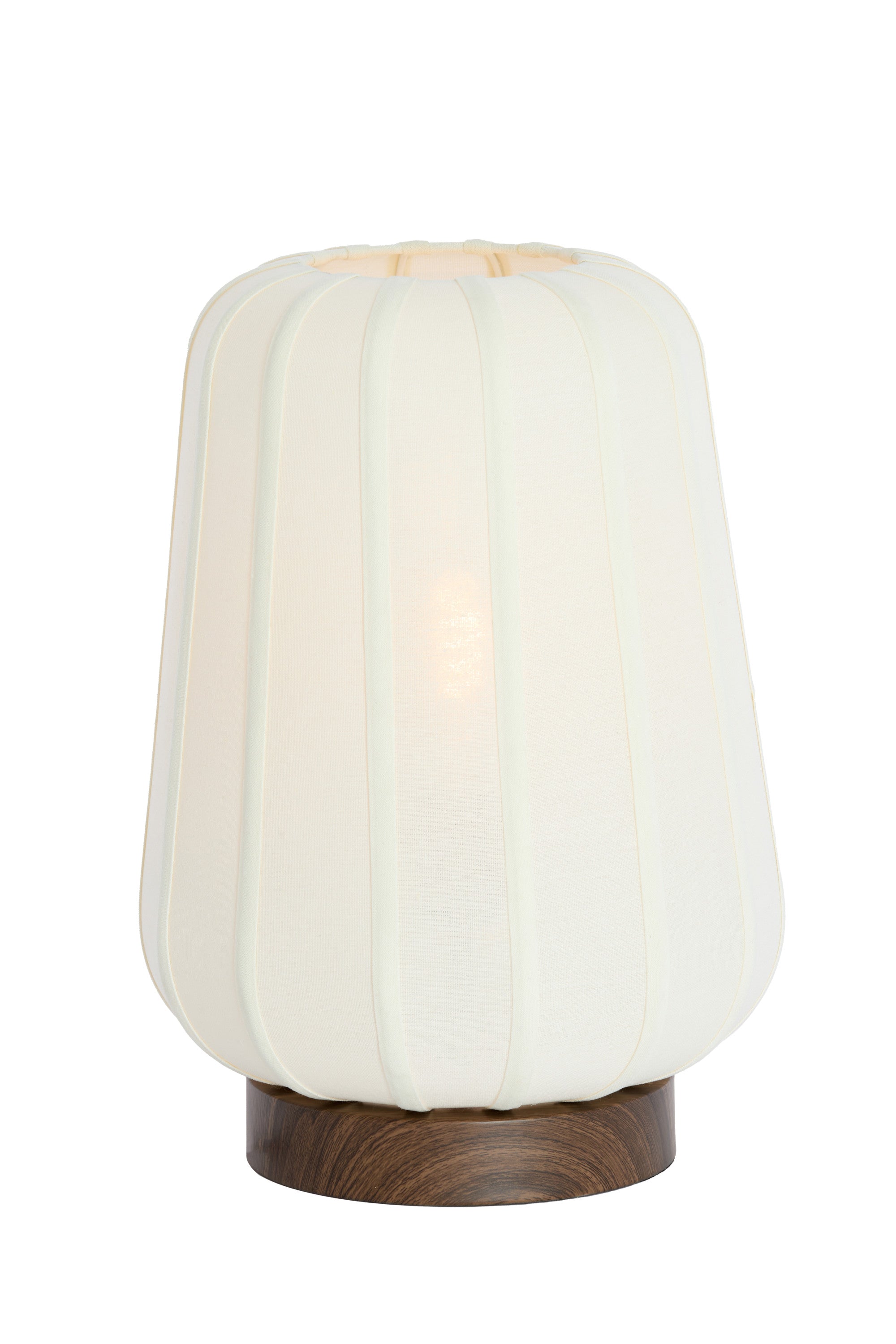 Bibia Dark Brown Wood Effect & White Table Lamp 41.5cm