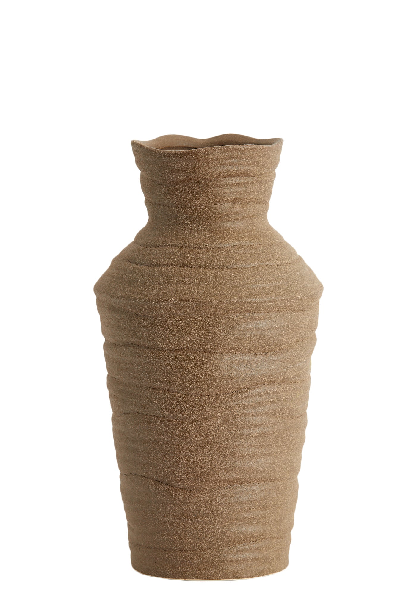 Greccio Matt Brown Ceramic Vase 28cm