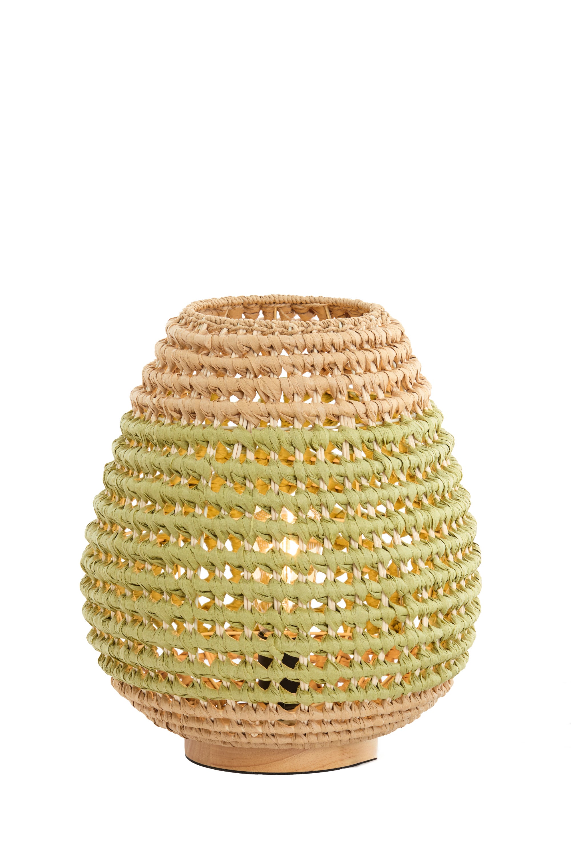 Kalipa Natural & Green Rattan Table Lamp